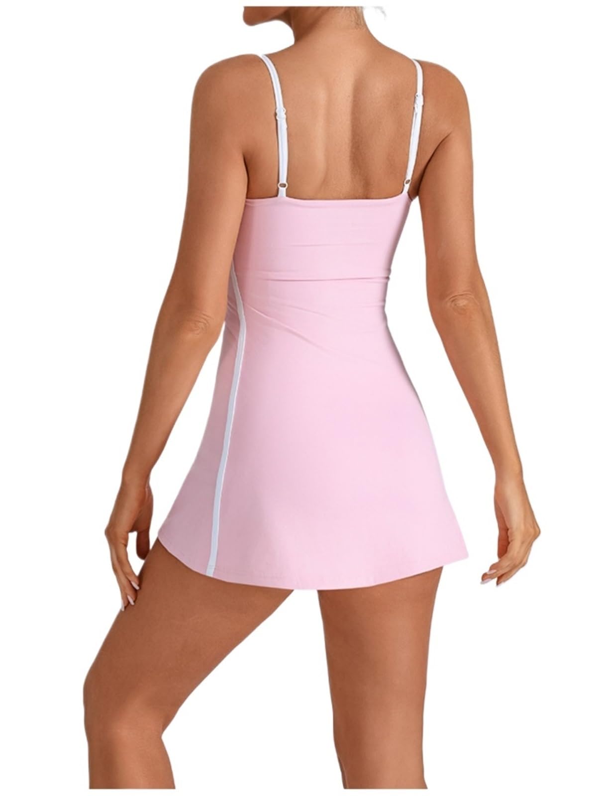 Vestido Tenis Mujer Vestido de Tenis for Mujer, sin Mangas, Verano, con Pantalones Cortos Integrados y Faldas Ajustadas