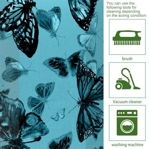 Alfombrillas de cocina para pasillo y cuarto de lavado con diseño de mariposas 5