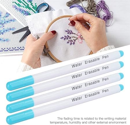 Image of Divyanshi Water Erasable Marker Pen | Ideal for Sewing, Boutique, Quilting, Alteration, Tailoring and Fashion Designing | Writing Marking on Fabric, Cloth and ETC - Pack Of 2 Pcs