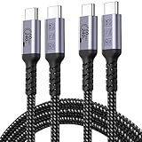 80Gbps USB C Cable 6.6FT 2 packs Compatible for Thunderbolt 5, SUMPK 240W USB 4 Cable Fast Charging with 16K, Dual 8K/6K Video Monitor Compatible for Thunderbolt 4/3, iPhone 16/15, SSD, MacBook M4 Pro