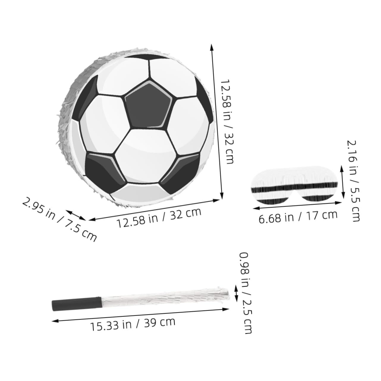 UKCOCO Piñata de Fútbol de Balón de Fútbol para Fiesta de Cumpleaños con Antifaz para Fiesta y Decoración Festiva
