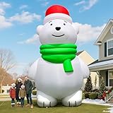 Wellcomer 20Ft Giant Christmas Inflatable Polar Bear with Powerful Blower, Blow Up Holiday Decoration for Outdoor Yard Lawn Christmas Party (Without LED Lights)