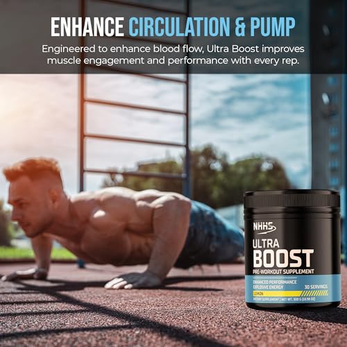Image of Ultra Boost Pre-Workout Powder, Lemon Flavor, 300 Grams | 30 Servings, Explosive Energy & Performance Support, Vegan, Gluten-Free, Non-GMO