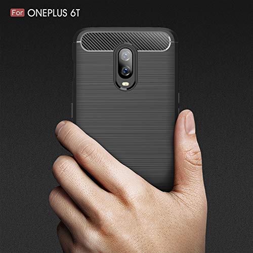 Coque Oneplus 6T en TPU bleu protection carbone flexible