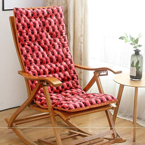 Cushions XIONGLONG- Sun Lounger Rocking Chair Folding Cover Bamboo Chair Wicker Chair Sleeping Chair Sofa Fannel (Color : A, Size : 120x48cm)