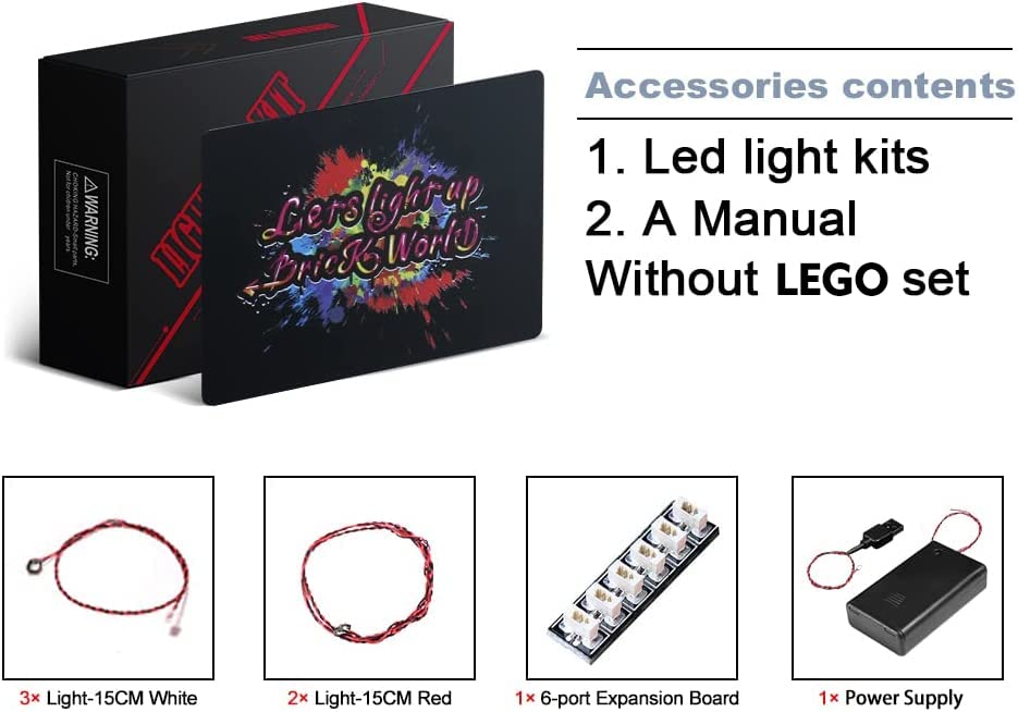 Image of BrickBling LED Light Kit for Lego Speed Champions Lamborghini Countach 76908 Building Kit, Lighting Set Compatible with Lego 76908 (Without Model)