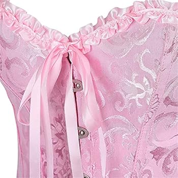 Sxybox Dameskorset, buikweg, volledige borst, corsage, lingerie, rijdt bovenaan, satijn, zonder botten, met G-string Sxybox Dameskorset, buikweg, volledige borst, corsage, lingerie, rijdt bovenaan, satijn, zonder botten, met G-string