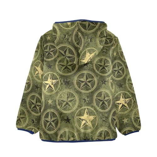 CHIFIGNO Vintage Military Star Toddler Boys Polar Fleece Lined Winter Jackets, Toddler Boy Jacket with Hooded 3T2