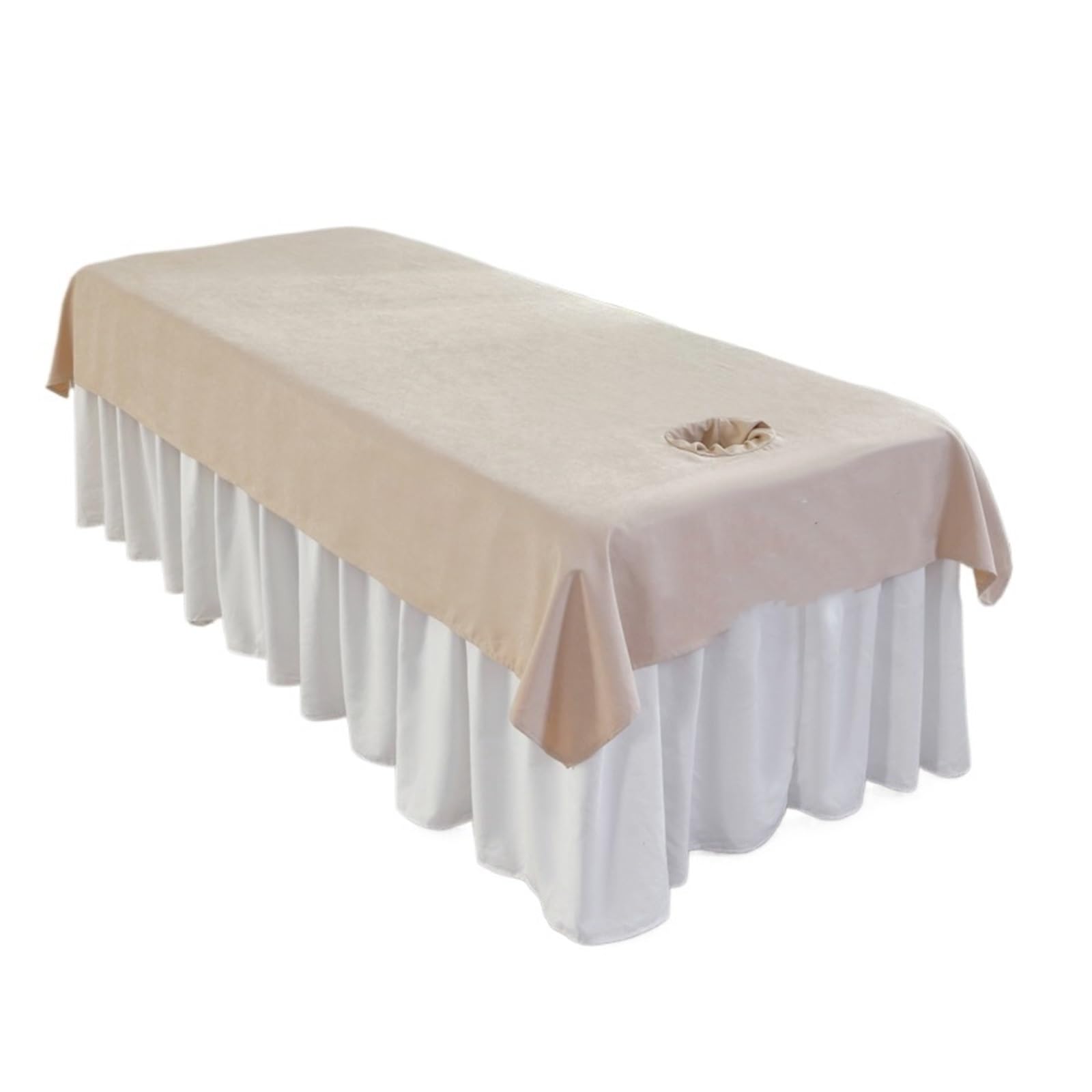 RGOEMHJ 120x230cm 1Pcs Plain Beauty Salon Bed Sheets SPA Massage Tuina Anti-shrink Soft Skin-friendly Bedding Table Cover With/no Hole for Massage Tables(Khaki,120x230 no hole)