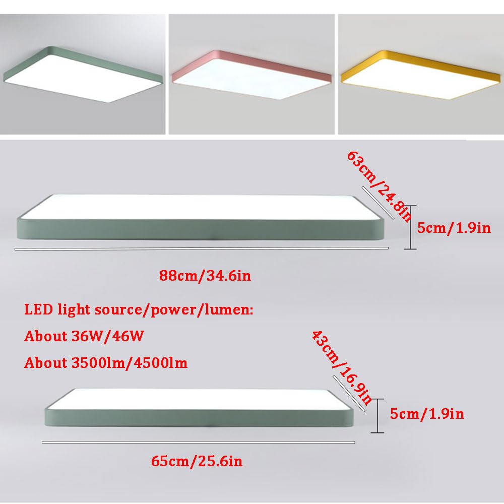 Prostokątna lampa sufitowa makaronik wpuszczana lampa sufitowa LED o zmiennej intensywności nowoczesna ultra cienka oprawa niskoprofilowa z pilotem nowoczesny minimalistyczny salon do nauki