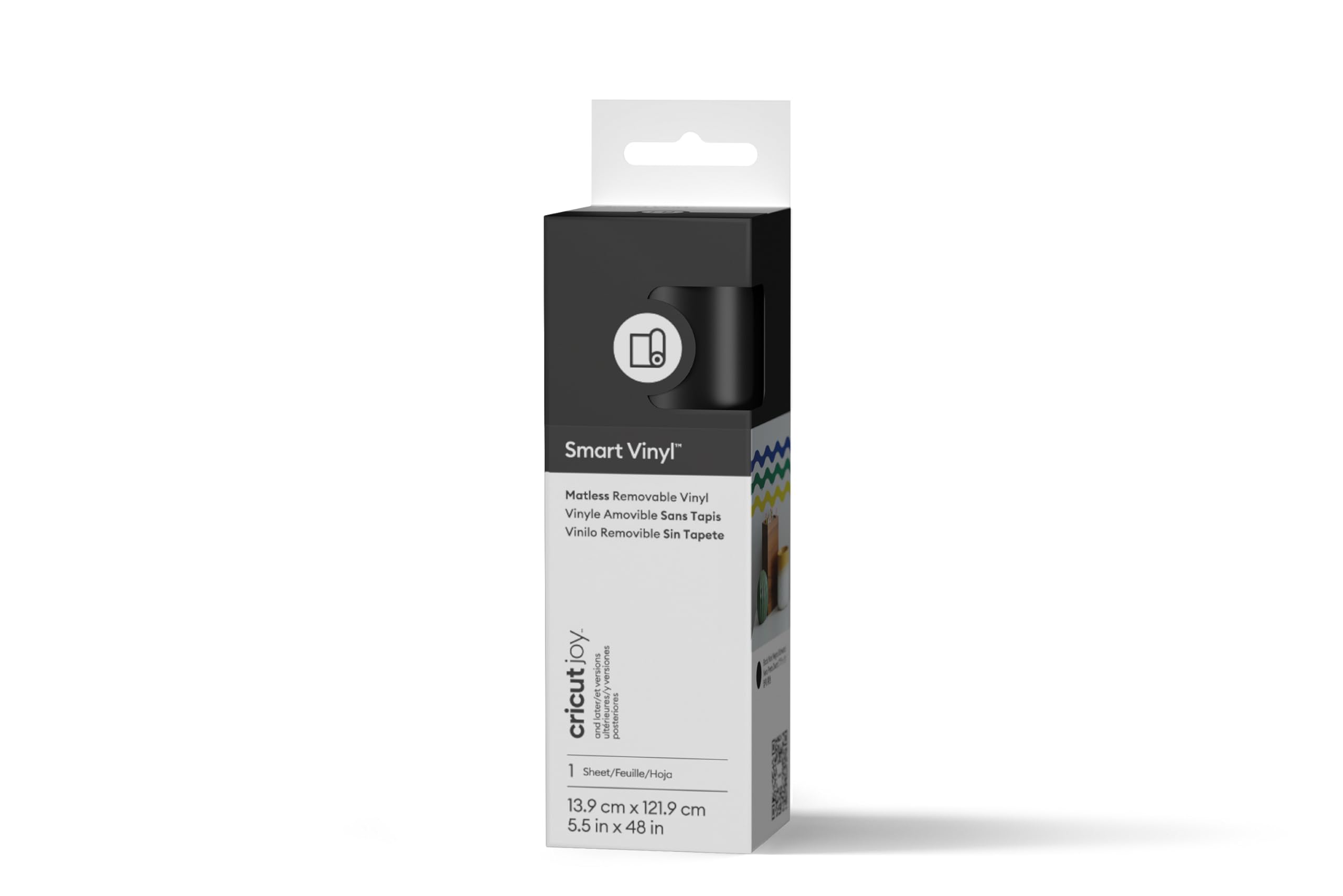 Cricut Smart Removable Vinyl, Black, 13.9cm x 1.2m, Ideal for Personalised Decals, Labels & DIY Crafts, removes Without Residue, for All Cricut Cutting Machines
