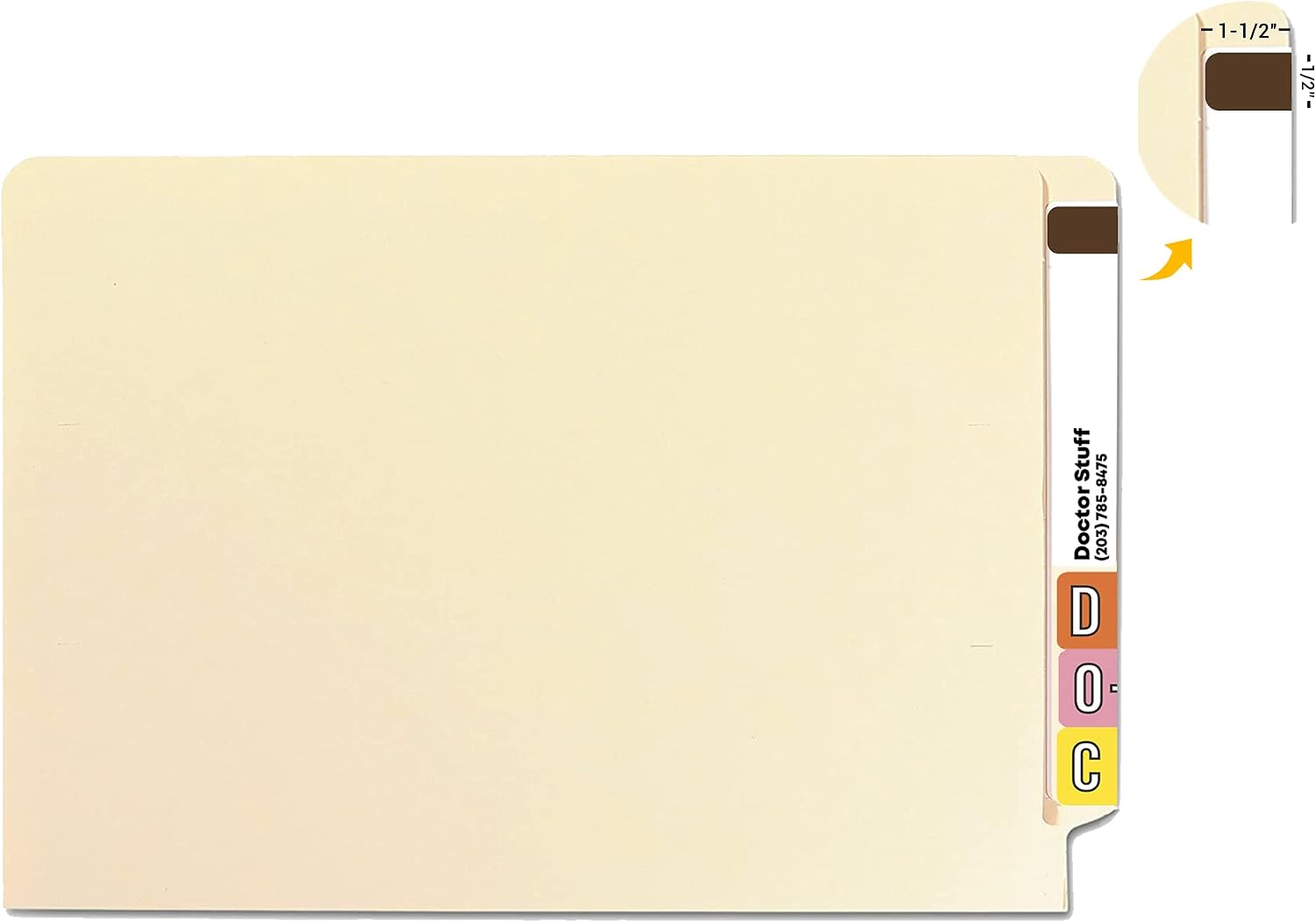 Doctor Stuff - Solid Color File Folder Labels, Barkley Series, Laminated Solid Brown Stickers, 1/2" x 1-1/2", Roll of 500 Labels