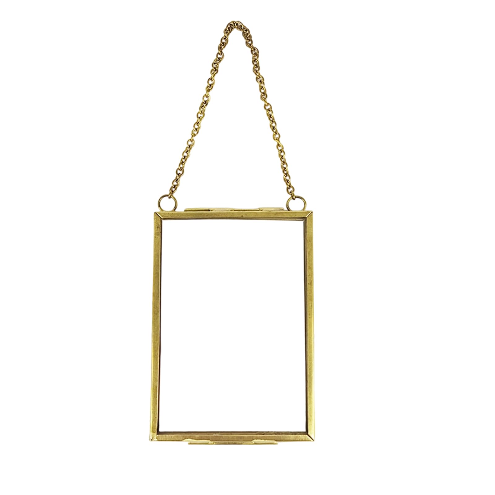 Glass Pressed Flower Frame Tabletop Hanging with Metal Chain for Gallery Artwork Double Glass Picture Frames