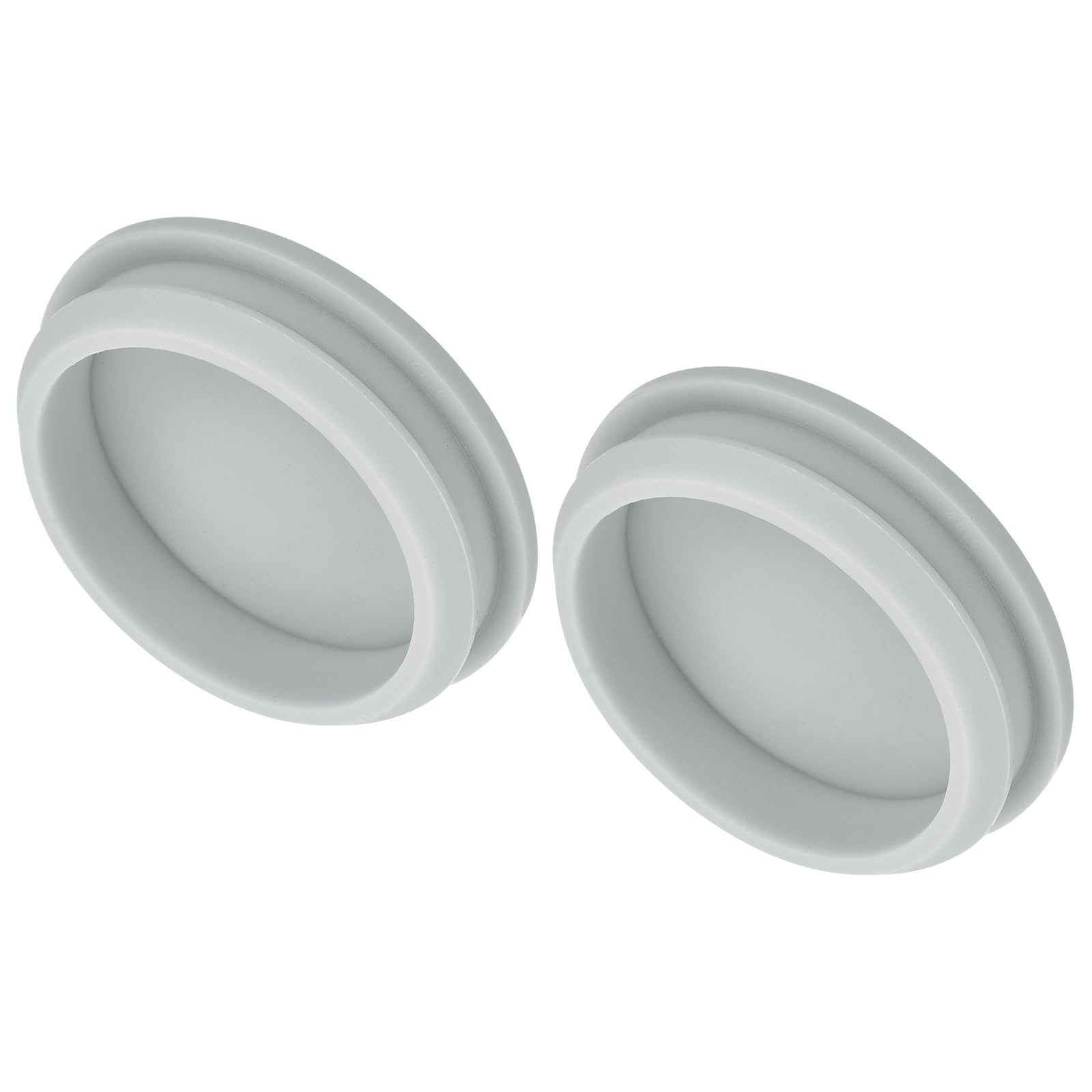 MECCANIXITY 2pcs Silicone Snap in Locking Hole Plugs,46.6mm/1.8 Inch Mounting Diameter Narrow Groove Width 5mm Panel Seal Cover Round for Kitchen Bulkheads Waterproof Sealing Plugs Grey
