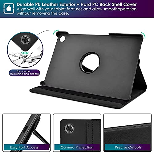 Image of HUMALIEN | Shockproof All-Rounder 360 Degree Rotatable Back Flip Cover Case for Lenovo Tab M10 FHD Plus 10.3 inch TB-X606 - Black