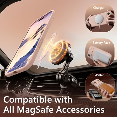 Image of FireNova Magnetic for iPhone Air Case, Compatible with MagSafe, [Integrated Silicone Camera Control Button] [Camera Protection] Microfiber Lining Phone Case for iPhone 17 Air, 6.5 inch, Pinksand