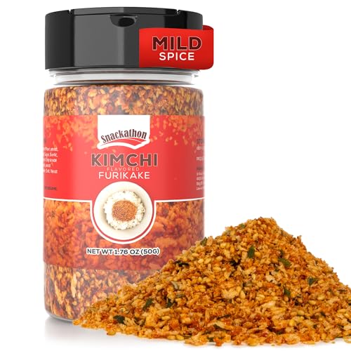 Snackathon Furikake Rice Seasoning, Kimchi Flavored, Japanese Spices Topper for Rice Ball, Salad, Stir Fried Vegetables, 1.76 oz Jar (Pack of 1)