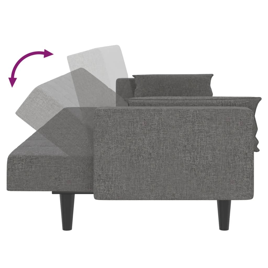 Sofa Cama, Sofá 2 Plazas, Sofá de Salón, Moderno Sofá de Apartamento u Dormitorio, Convertible, Sofá Cama de 2 Plazas con Dos Almohadas Tela Gris Claro