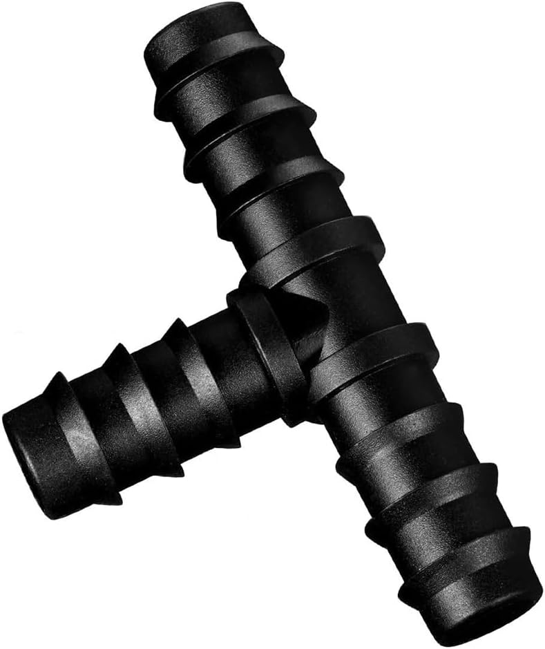 SCH 40 Barbed PVC Tee Fitting - 3/4 Inch Barbed Insert Tee for Hose & Tubing