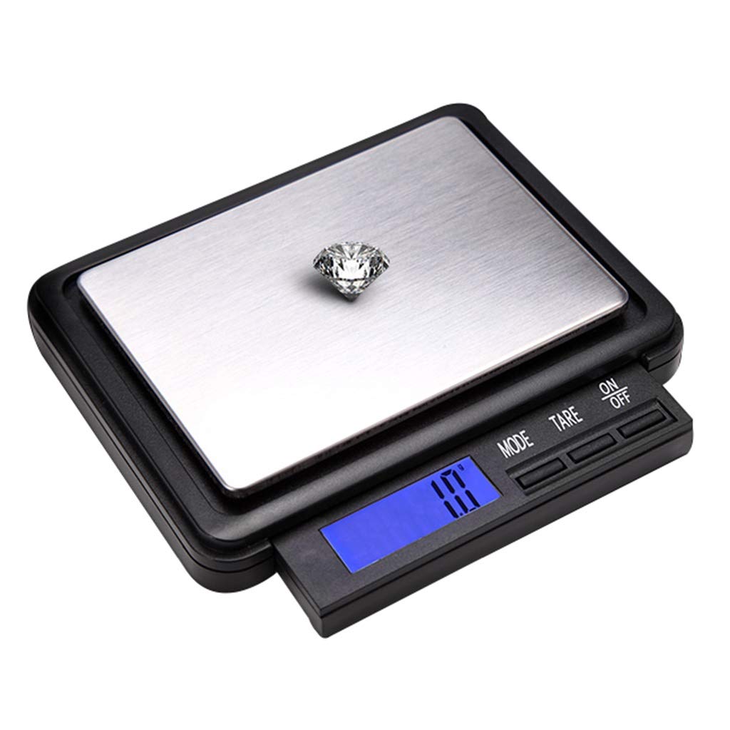 Báscula de Cocina Digital Báscula de Alimentos Báscula electrónica de Acero Inoxidable Báscula de pesaje, Pantalla LED retroiluminada, función de Tara for Hornear Joyas de Huevos(2000g/0.1g)