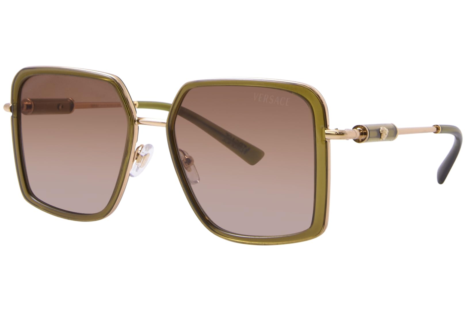 Versace VE 2261 Transparent Green Brown Shaded 56 18 140 women Sunglasses