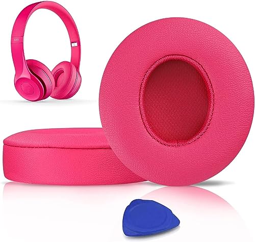 SoloWIT® Coussinets d'oreille, Oreillettes de Remplacement pour Beats Solo 2 & Solo 3 sans Fil Casque Supra-auriculaire, Cache-Oreilles Couverts en Cuir...