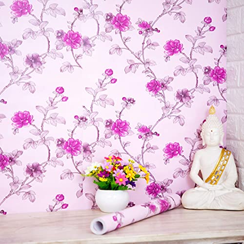 wolpin DIY Wallpaper Roll (45 x 500 CM, Pink) | Self Adhesive Wall Sticker for Living Room, Kids Room, Nursery & Home Décor | Easy Peel & Stick Decorative Wallpaper
