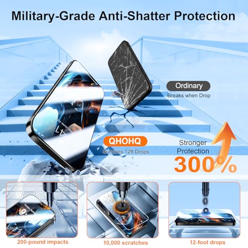 QHOHQ 3 Stück für iPhone 17 für Panzerglas mit 1 Satz Kameraschutz, Top 9H+ Härte Glas Folie, 1-Sekunden Auto-Install, Anti-Kratzer… – Ansicht 3