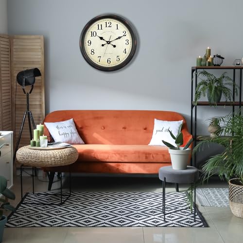 Horloge vintage à quartz de qualité supérieure grande pendule classique chic