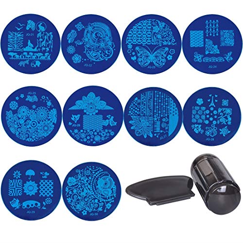 Biutee 10pcs stamping unghie nail art stampino per unghie professionale nail stamping set stampe unghie tondo