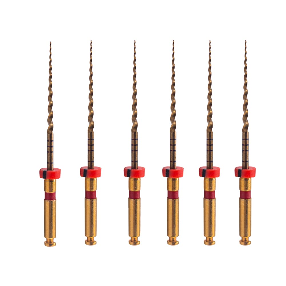 Easyinsmile X-Pro Gold Protaper NITI Rotary Files, 6PCS Endo Controlled Memory File (F2 25MM)
