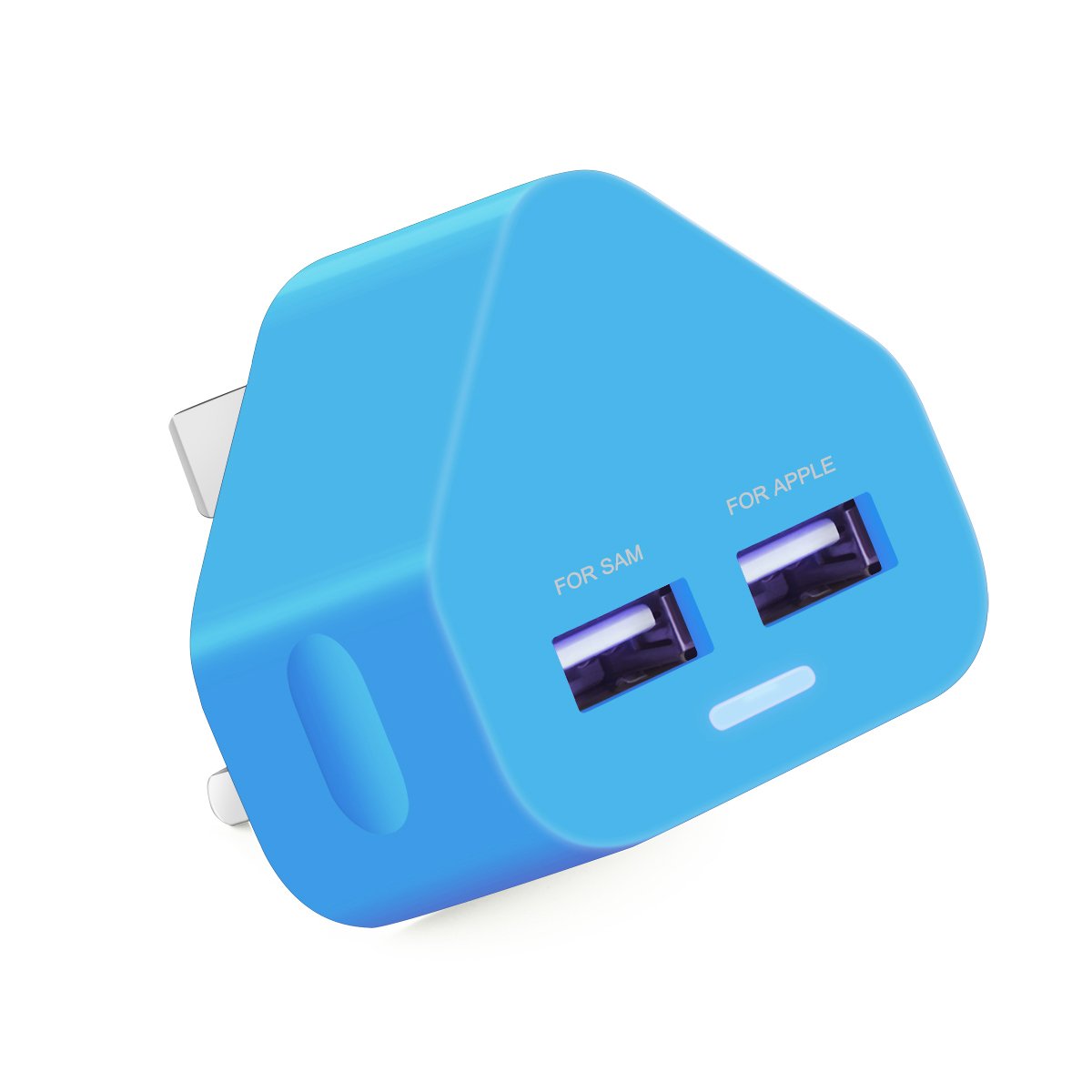 AMG- Dual 2AMP/2000mAh Rapid Double Speed Universal USB Charger With Smart IC UK Plug For iPhone/iPad/iPod/Samsung/HTC/HUAWEI/XIAOMI/Windows Phone/Tablet & USB Socket Devices Blue