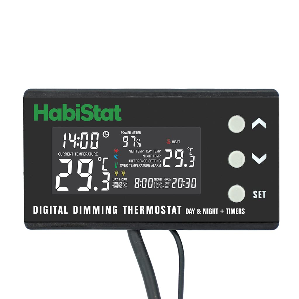 Habistat - Dimming Thermostat - Classic Range - White - 600w - Designed