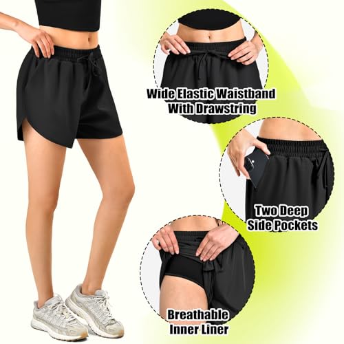 Walifrey Women's High-Waisted Running Shorts w/ Pockets - image 6