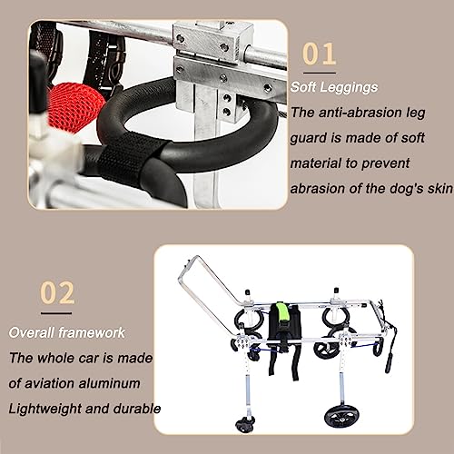 Carrito para perros ajustable de rehabilitación para las patas traseras 6