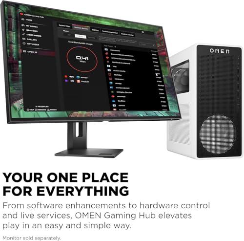 Image of HP OMEN 16L TG03 Gaming Desktop PC | Intel Ultra 7 265F Processor | NVIDIA GeForce RTX 5060 Ti | 16GB GDDR7 RAM | 1TB NVMe SSD | VR-Ready Performance Tower | Panda Metal Finish
