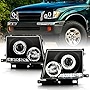 ACANII - For 1997-2000 Toyota Tacoma Pickup Truck LED Halo Ring Black Housing Projector Headlights Headlamps Left+Right