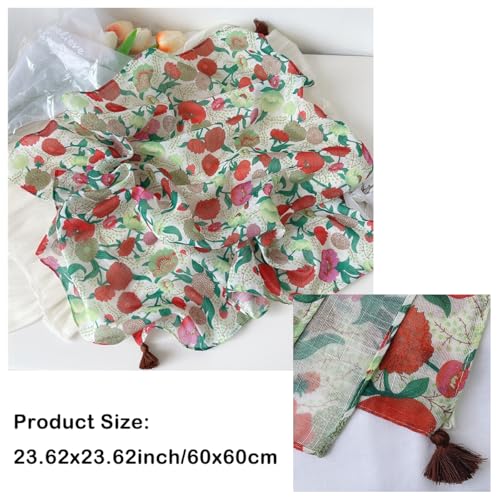 4Pcs Fashion Neck Scarf Hair Scarf Cotton Bandana for Women's Hair Lightweight Scarf Headscarf Small Square Neck Scarves,Random Style,23"x23"2