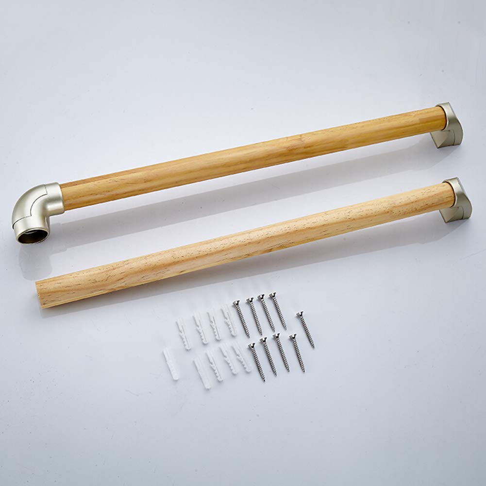 Barra de agarre de seguridad para baño de madera, barra de apoyo de soporte en ángulo en forma de L, pasamanos de ducha de bañera para mujeres mayores, discapacitadas o embarazadas(70×70cm)