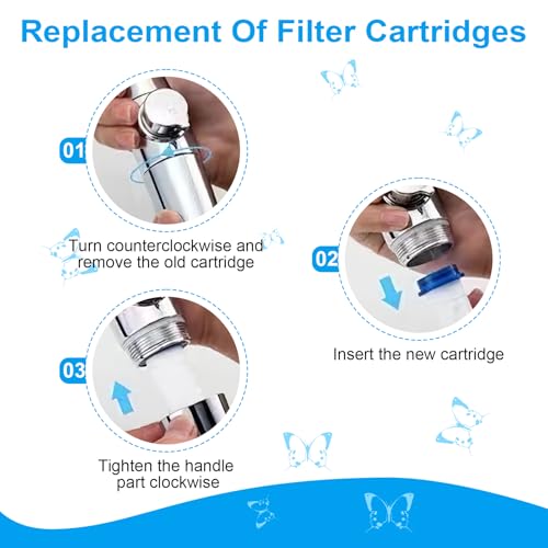 3 Stück Duschkopf Ersatz-Filter, 2 in 1 PP Filter für duschkopf, für Gereinigtes & weicheres Wasser, Filtert Effektiv Kalk und Chlor für glänzendes Haar und eine gesündere Haut, Einfache Installation