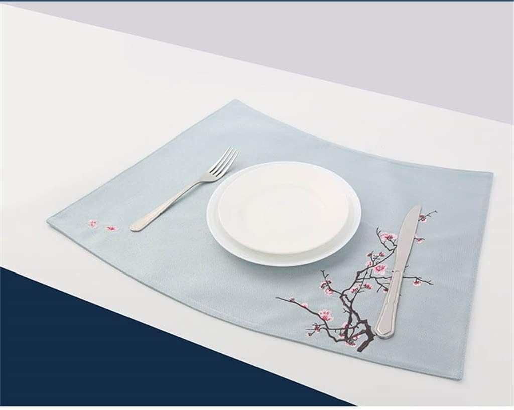 Embroidered Satin Decorative Table Place Mats Coasters Table Mats Heat Insulation Placemats