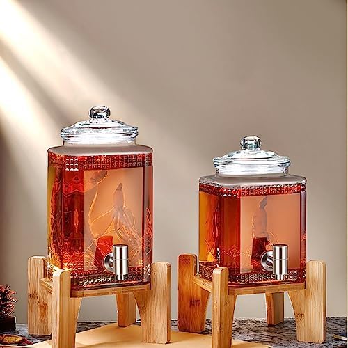 Glas-wasserspender Mit Zapfhahn Und Deckel – 3 L, 5 L, 7,5 L Getränkespender Für Kaltgetränke, Limonade, Bier, Saft – Ideal Für Büro, Camping, Partys, Zuhause D 5kg