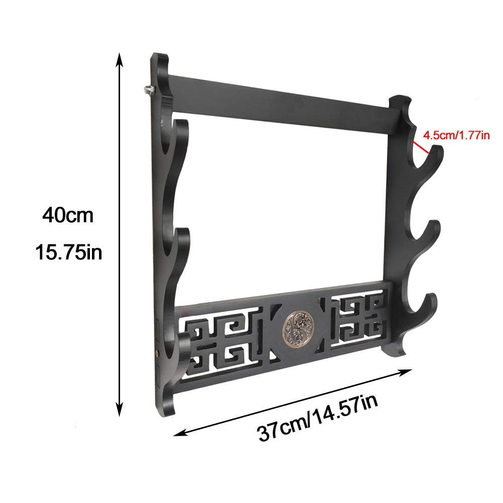 Supporto per Spada Supporto da Parete Samurai Espositore Appendiabiti per Katana Wakizashi E Spade Standard- Tai Chi-3 Tier