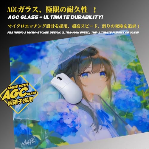 Image of TALONGAMES Glass Gaming Mouse Pad ULTRAPAD, Large 490x420mm Tempered Glass Mousepad for Esports, Ultra-Smooth Glide, Ultra-Thin 2mm Design, Anime, High Precision, Durable Non-Slip Base (P2-渚Nagisa)