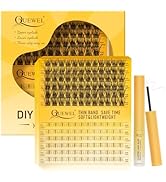 Lashes Individual Cluster QUEWEL 144pcs Cluster Lashes Kit, Natural Look Upper and Lower Lashes f...