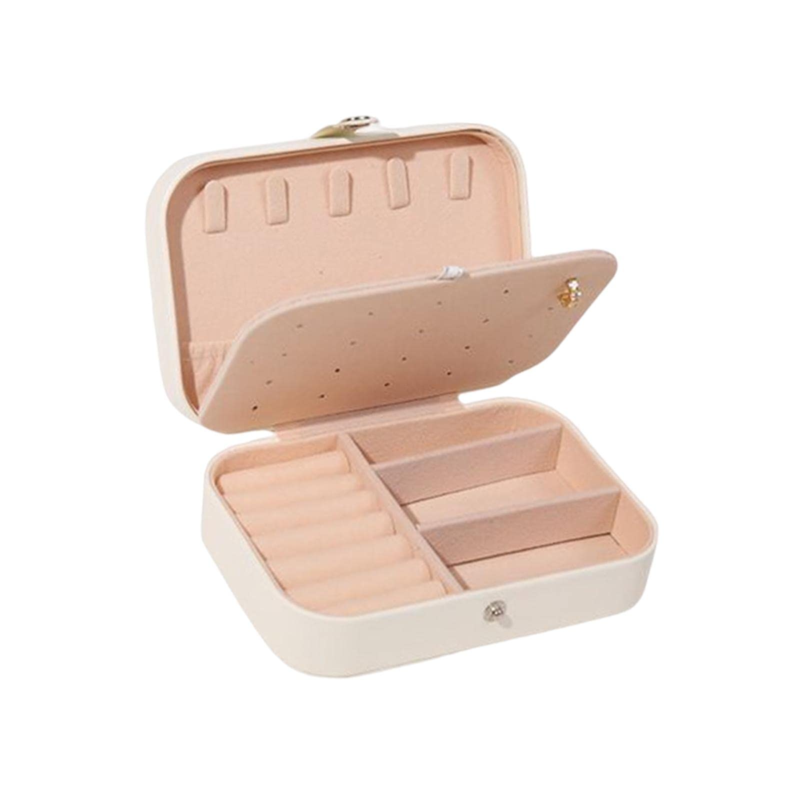 MWTSYSQ Women Jewelry PU Leather Jewelry Box Display Portable Necklace Earrings Brooch Black Women Jewelry