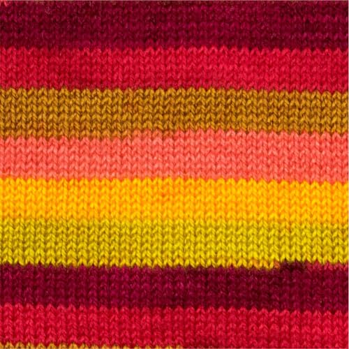Image of Ganga Acrowools Spectrum Supersoft Knitting & Crochet Yarn | 100% Acrylic Wool Ball. Self patern Soft Hand Knitting Fancy Yarn to unleash creativity, perfect for Art & Craft, babywear, baby blanket, sweaters, ponchos, mufflers, socks, caps; threads works best with crochet hook needle; Avialable in multicolor (Pack of 1 ball = 100 grams).:; - (Red Yellow Mehroon - STP007)