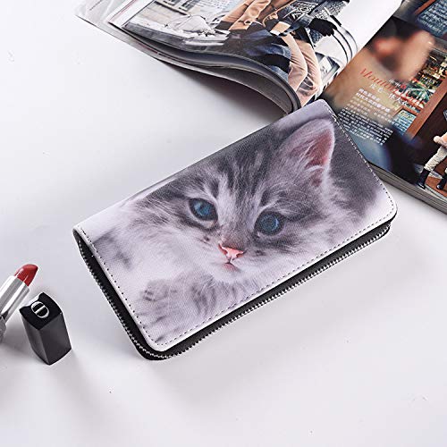 Cute Kitty Cartoon PU Leather Wallet Cash Coin Long Purse Card Holder for Women & Girls2