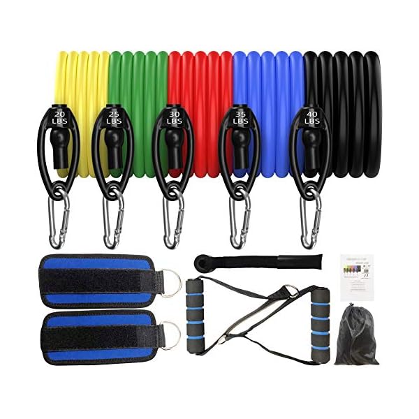 Workout-Resistance-Band-Set-with-HandleStack-Up-to-150LBDoor-AnchorAnkle-StrapsExercise-Fitness-Elastic-BandsHome-Weight-Equipment-for-MenWomenResistance-Training-Tubes Workout Resistance Band Set with Handle(Stack Up to 150LB),Door Anchor,Ankle Straps,Exercise Fitness Elastic Bands,Home Weight Equipment for Men/Women,Resistance Training Tubes,150LB