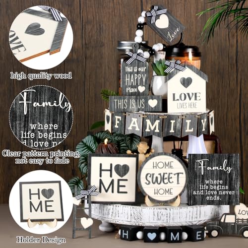 Mifoci18pcsfarmhousetieredtraydecorhomewoodensignsrusticsweethomevintagehousetabletopspringsummertablecenterpieceblackwhitecarwoodblockforkitchentablebarhousewarming  Urban Country Home Decor Mifoci 18 pcs farmhouse tiered tray decor home wooden signs rustic sweet home vintage house tabletop spring summer table centerpiece black white car wood block for kitchen table bar housewarming  urban country home decor